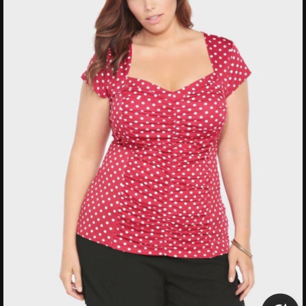 Retro Chic Polka-Dot Top Size 1 1X by Torrid